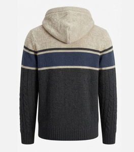 Custom Men's Winter Warm <b>Waterproof</b> Eco-Friendly Knitted Hoodie Heavy Cotton Thermal Fleece Drop Shoulder Oversized Sweatshirts - Product Image 2