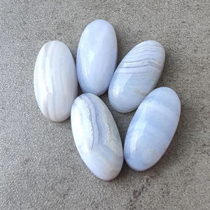 หินอาเกตบลูลูกไม้เกรด AAA+ รูปไข่ขนาดใหญ่ ขัดเงา ปรับขนาดได้ หลังเรียบ สำหรับทำเครื่องประดับ มีทุกขนาด - Product Image 5