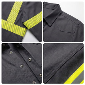 Camiseta Polo de Seguridad Reflectante de Alta Visibilidad, Camisetas Polo de Trabajo de Alta Visibilidad para Hombre en Venta al por Mayor con Rayas Amarillas - Product Image 6