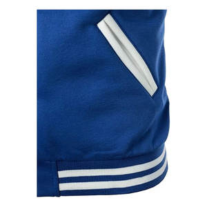 เสื้อแจ็คเก็ตเบสบอลวาร์ซิตี้สำหรับผู้ชาย ผ้าคอตตอนผสม เสื้อแจ็คเก็ตเลตเตอร์แมนคลาสสิก เสื้อแจ็คเก็ตบอมเบอร์ลำลองสไตล์นักกีฬาติดกระดุมสำหรับผู้ชาย - Product Image 2