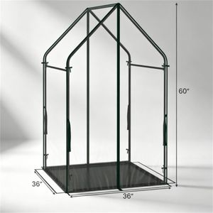 36\" X 36\" 60\" Portable Mini Greenhouse Clear PVC <b>Plant</b> for Grow Tent PE Bottom Mat Wind Resistant Metal <b>Frame</b> Wood for Indoor - Product Image 5
