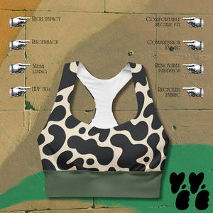 Sujetador Deportivo de Yoga para Mujer, con Logotipo Personalizado, Camuflaje, Alto Soporte, Color en Contraste, Estilo Deportivo, Doble Capa, Sin Ajustes - Product Image 2