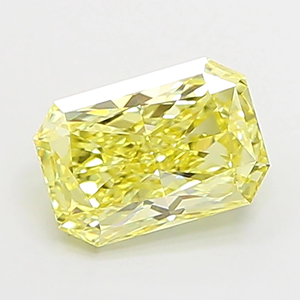Diamant de laboratoire jaune fantaisie taille radiant, pierre libre de forme rectangulaire - Product Image 2