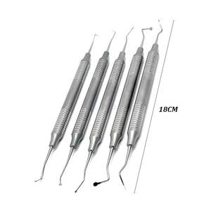 Kit de 5 Piezas de Raspadores Dentales de Acero Inoxidable de Doble Punta para Eliminar el Sarro y la Placa, Juego Profesional para Periodoncia - Product Image 2