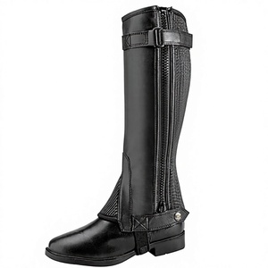 Women Genuine Leather Tall Riding Boots Solid Color Zipper Closure Equestrian Riding - Product Image 4