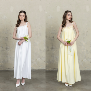 Robe longue droite vintage unie pour femme 100% coton respirant décontractée été faible MOQ haute qualité - Product Image 4