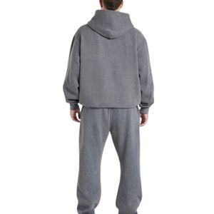 Mens Slate Blue Gray Hoodie Tracksuit <b>Set</b> <b>Matching</b> Sweatpants <b>Jogger</b> Pants Two Piece Casual Sportswear Streetwear Pullover - Product Image 2