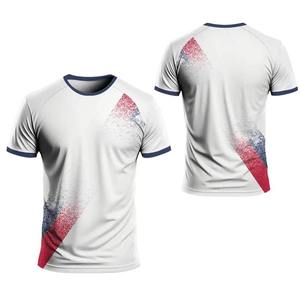 เสื้อยืดแขนสั้นคอกลมลายทางผู้ชาย ผ้าฝ้าย 100% สีตัดต่อ ระบายอากาศได้ดี ทรงปกติ สไตล์ลำลอง - Product Image 4