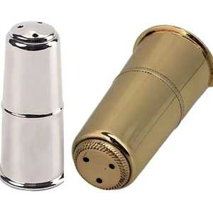 Polished Chrome Metal <b>Salt</b> and Pepper Shakers Classic Hourglass Shape Traditional Dining Table Spice Seasoning Dispenser - Product Image 3