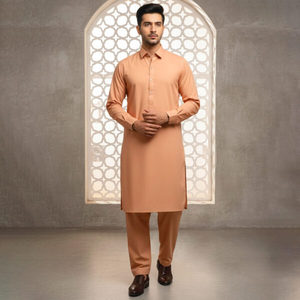 Ensemble Kurta Shalwar en coton blanc pour homme, coupe régulière, longueur cheville, tenue décontractée traditionnelle pour l'Inde et le Pakistan - Product Image 3