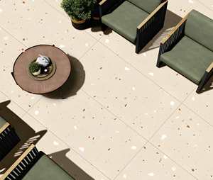 Carrelage mural et de sol en porcelaine 60x120cm, finition gravée effet galet crème moderne, multi-tailles, émaillé, pour intérieur et extérieur - Product Image 1