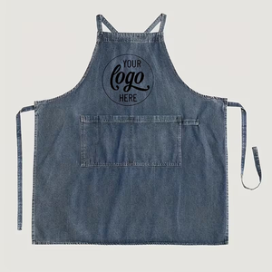 Customizable Cotton Canvas Apron Adjustable Straps Front Pocket Durable Denim Bartender Uniform Restaurant Bar Use Personalized - Product Image 2