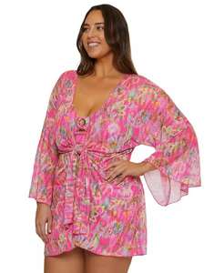 Tunique de plage grande taille style polynésien à nouer devant |   Becca ETC - Product Image 2