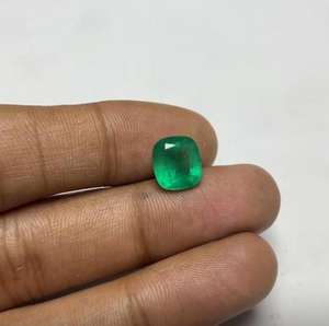 Esmeralda Natural de Zambia, Forma de Cojín, Verde, Gema Suelta para Joyería - Product Image 1