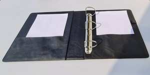 PU Leather 3D <b>Ring</b> <b>Binder</b> with Document Pocket and Pen Loop PU Leather Filing Product - Product Image 3