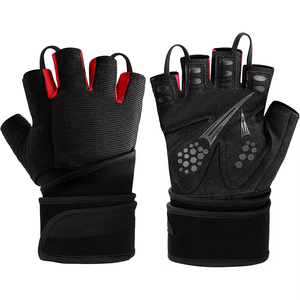 Guantes de Gimnasio GEO BROTHERS Hechos en Pakistán, de Poliéster Impermeable, Medios Dedos, Ligeros, con Cierre de Hebilla, Unisex, con Soporte para Muñeca, para Fitness - Product Image 1
