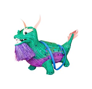 Cesta de Almacenamiento de Ratán Ecológica con Forma de Dragón Verde, Divertida Bolsa Organizadora de Mimbre Tejida a Mano con Forma de Animal Mítico - Product Image 1