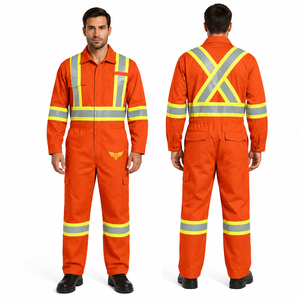 Hi Vis Safety Coverall Reflective Workwear Industrial Mechanic Coverall FR Protective <b>Overall</b> <b>Men</b> <b>Work</b> Uniform - Product Image 1