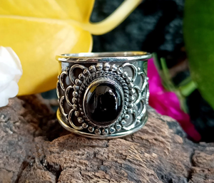<b>925</b> Sterling <b>Silver</b> Handmade Classic Wedding <b>Ring</b> with Black Onyx Gemstone Fine Engagement and Anniversary Jewellery - Product Image 5