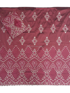 Tela de encaje suizo color verde azulado con bordado plateado |   Tela Africana de Lujo para Vestidos de Boda y Fiesta - Product Image 4