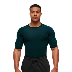 High Demand Men Compression <b>T</b> <b>Shirt</b> O <b>Neck</b> Raglan Short Sleeve Body Sculpting Fit Quick Dry Active Base Top Custom Wholesale OEM - Product Image 1
