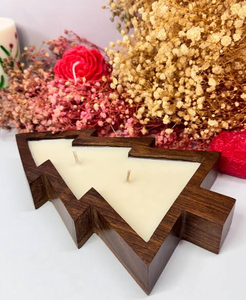 Recipiente de Madera para Velas, Portavelas de Madera de Primera Calidad, Forma Ovalada, Duradero, Decoración para el Hogar - Product Image 3