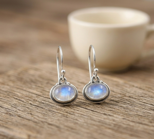 Natural Rainbow Moonstone <b>Dangle</b> <b>Earrings</b> 925 Sterling <b>Silver</b> Rose Gold Yellow Gold Plated Handmade Boho Gemstone Drop <b>Earrings</b> - Product Image 5
