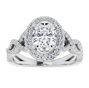 Bague de fiançailles, de mariage, de promesse ou d'anniversaire en moissanite taille ovale, argent sterling 925 plaqué or 18 carats pour femme - Product Image 1