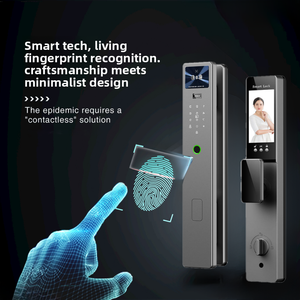 Serrure intelligente biométrique entièrement automatique avec écran 4,5 pouces, reconnaissance d'empreintes digitales et faciale, contrôle via l'application Tuya, stockage cloud, Wi-Fi, en alliage d'aluminium - Product Image 3