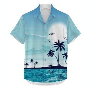 Chemise de camping pour hommes, imprimé intégral, légère, tenue de villégiature, mode personnalisée, vêtements de voyage d'été, chemises de plage - Product Image 2