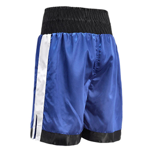 Shorts de boxe unisexes blancs avec bordure noire, séchage rapide, polyester, vêtements d'arts martiaux, taille adulte, coupe classique - Product Image 5