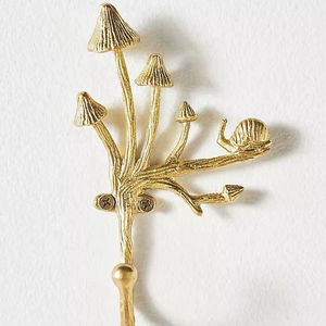 Vintage Gold Brass Sea Shell Wall <b>Hook</b> Decorative <b>Single</b> <b>Coat</b> Hanger Luxury Antique Towel Robe Key Holder Bracket Mount - Product Image 3