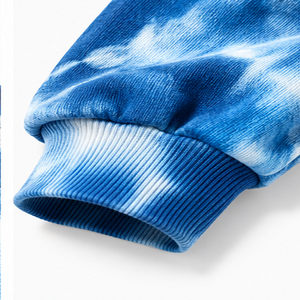 Sudadera Tie Dye con puños acanalados de algodón Terry, proveedor mayorista de prendas, estándar premium, comercio directo de primavera, cintura ajustada - Product Image 4