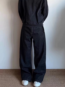 Jean en denim selvedge japonais de haute qualité 14oz, délavage moyen, 100% coton, couleur unie, séchage rapide, respirant, poids moyen, coupe slim, idéal pour l'été - Product Image 4