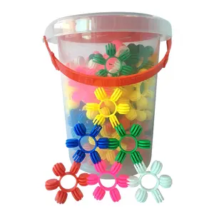 Bloques de construcción de copos de nieve de plástico en cubo, juegos de juguetes educativos de plástico entrelazados, habilidades motoras y desarrollo sensorial