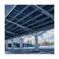 Structure de montage solaire commerciale pour carport, robuste, double carport, capacité 4 voitures, auvent de stationnement photovoltaïque pour projets solaires