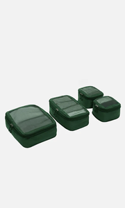 Ensemble de cubes de compression imperméables vert foncé pour voyages, sacs organisateurs avec fermeture éclair extensible - Product Image 3