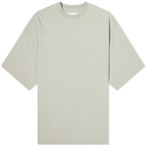 Camiseta de Cuello Redondo Oversize para Mujer, Color Beige Claro, Corte Regular, Manga Corta, Verano, Bordado, Impresión Digital - Product Image 4