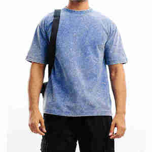 Camiseta de Hombre Vintage con Lavado Ácido, 100% Algodón, 260GSM, Peso Pesado, Manga Corta, Oversize, Estampado Técnico, Color Sólido - Product Image 4