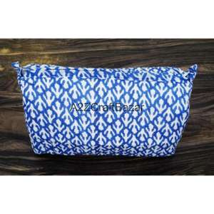 Estuche de Viaje Multifuncional Ecológico de Algodón Hecho a Mano con Estampado de Bloques, con Cierre, en 3 Tamaños, para Guardar Maquillaje - Product Image 4