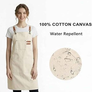 ผ้ากันเปื้อนครัวลายโลโก้แบบกำหนดเอง ผ้ากันเปื้อนเชฟกันน้ำ ผ้าฝ้าย ปรับสายได้ มีกระเป๋า ขายส่งจำนวนมาก - Product Image 2