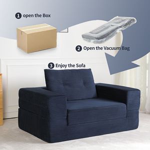 Divano Letto Moderno Comprimibile per Cani e Adulti in Tessuto Corduroy per Soggiorno e Camera da Letto - Nessun Montaggio Richiesto - Product Image 6