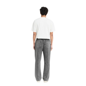 Men's Grey Washed <b>Sweatpants</b> <b>Flare</b> Leg Pintuck Drawstring Fleece Jogger Pants Streetwear <b>Wholesale</b> - Product Image 2