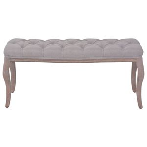 43.3 grigio chiaro "x 15" x 18.9 "panca in legno massello per soggiorno mobili con finitura in tessuto - Product Image 2