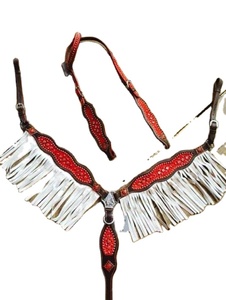 ชุดปกหน้าอกหนัง DD คุณภาพสูงพร้อมหูข้างเดียวทำด้วยมือลูกปัด Sier สำหรับม้าหลากสี - Product Image 2