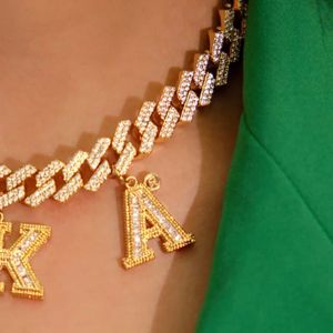 Gold AKA Cuban Link <b>Necklace</b> Letter Pendant Chain Jewelry for Women Fashion <b>Statement</b> <b>Necklace</b> Gift Party Daily Wear Accessories - Product Image 6