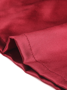 Ensemble de pyjama boutonné en satin Vêtements de nuit respirants et doux avec motif solide pour l'été, l'automne et le printemps - Product Image 3