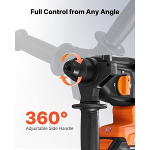 Trapano a percussione rotativo a batteria 20V 7/8 SDS-Plus senza fili brushless con caricabatterie - Include 3 punte da trapano - Product Image 6