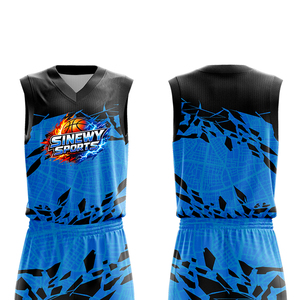 Conjunto de Camiseta de Baloncesto para Hombre SINEWY SPORTS, Cuello en V, Sin Mangas, Impresión Sublimada, Absorbe la Humedad, Ajuste Atlético, para Todas las Temporadas - Product Image 6