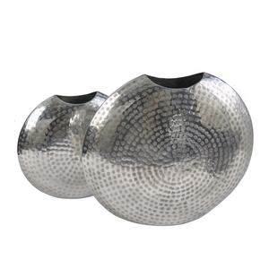 Meilleure vente Vase de table décoratif en fonte d'aluminium pour la maison Vase à fleurs en poterie argentée pour le salon Occasions de mariage - Product Image 2